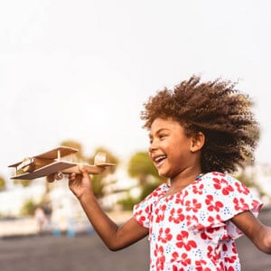 Girl playing with toy