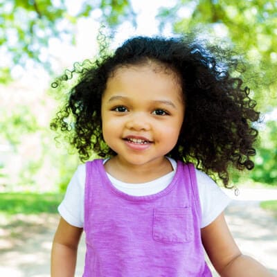 Young girl smiling