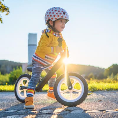 toddler on balance bike